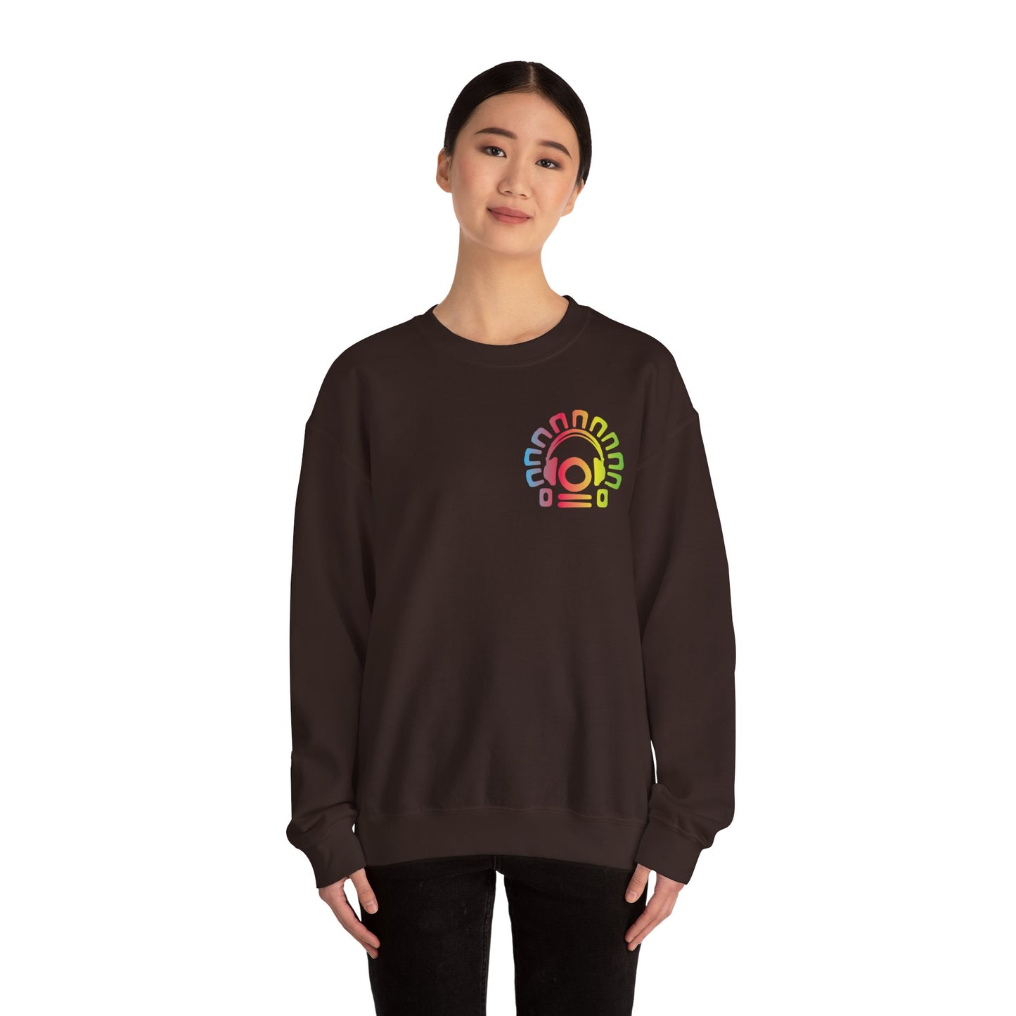 Unisex Heavy Blend™ Retro Vibes Crewneck Sweatshirt - Rainbow Design