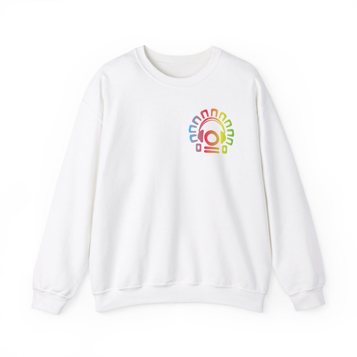 Unisex Heavy Blend™ Retro Vibes Crewneck Sweatshirt - Rainbow Design