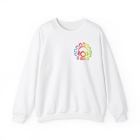 Unisex Heavy Blend™ Retro Vibes Crewneck Sweatshirt - Rainbow Design