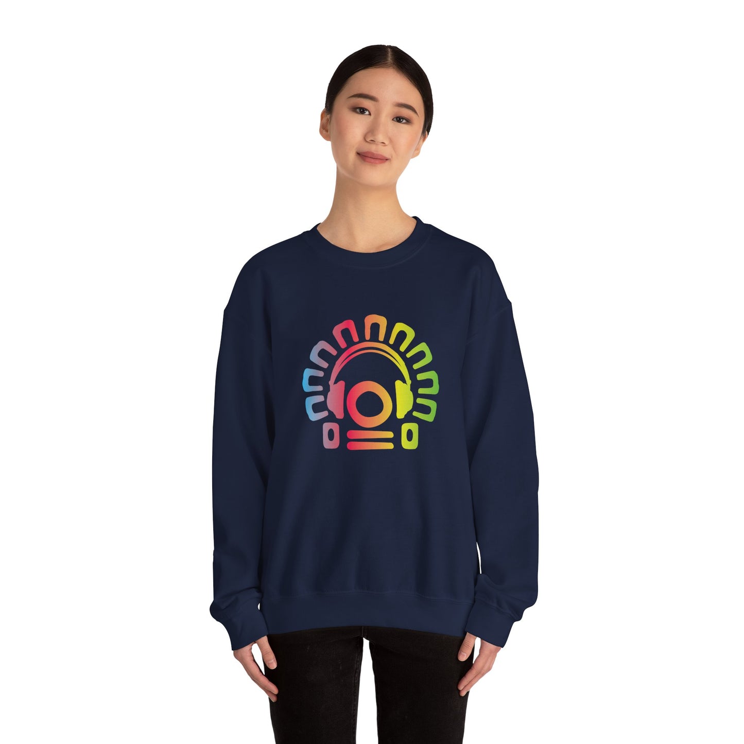 Tribal Headphones Unisex Crewneck Sweatshirt