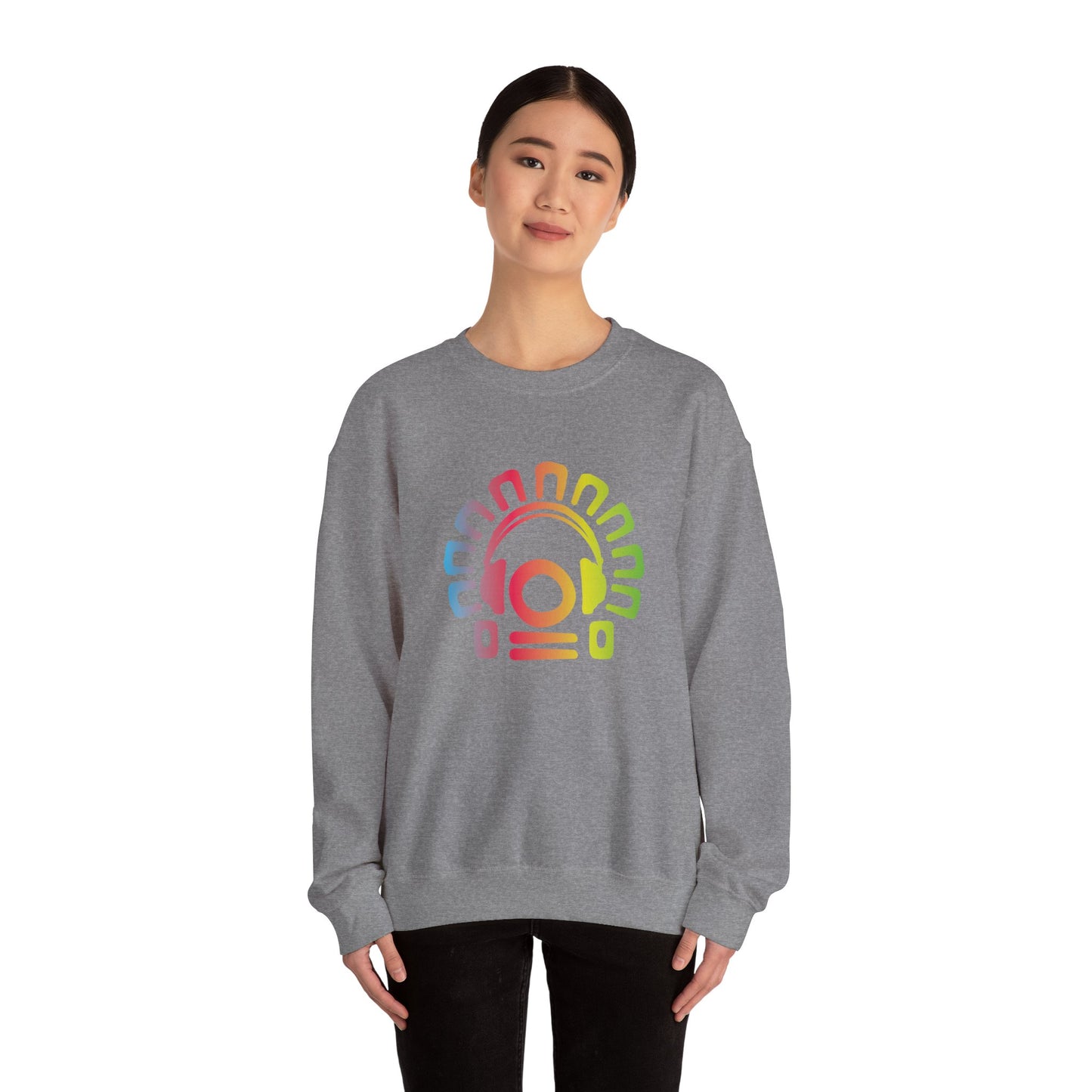 Tribal Headphones Unisex Crewneck Sweatshirt