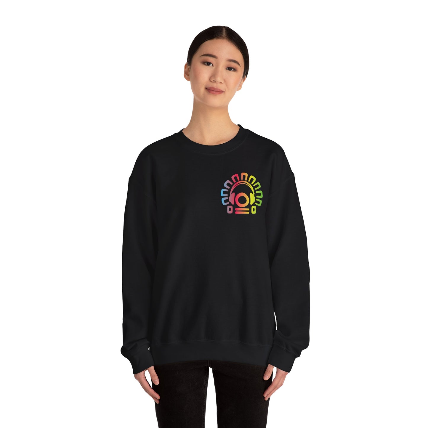 Unisex Heavy Blend™ Retro Vibes Crewneck Sweatshirt - Rainbow Design