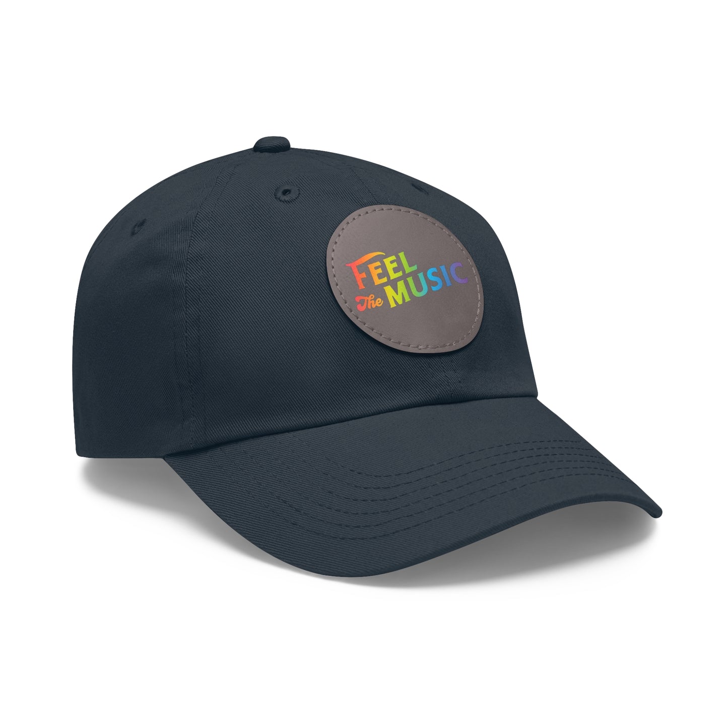 Feel the Music Dad Hat with Leather Patch (Round)