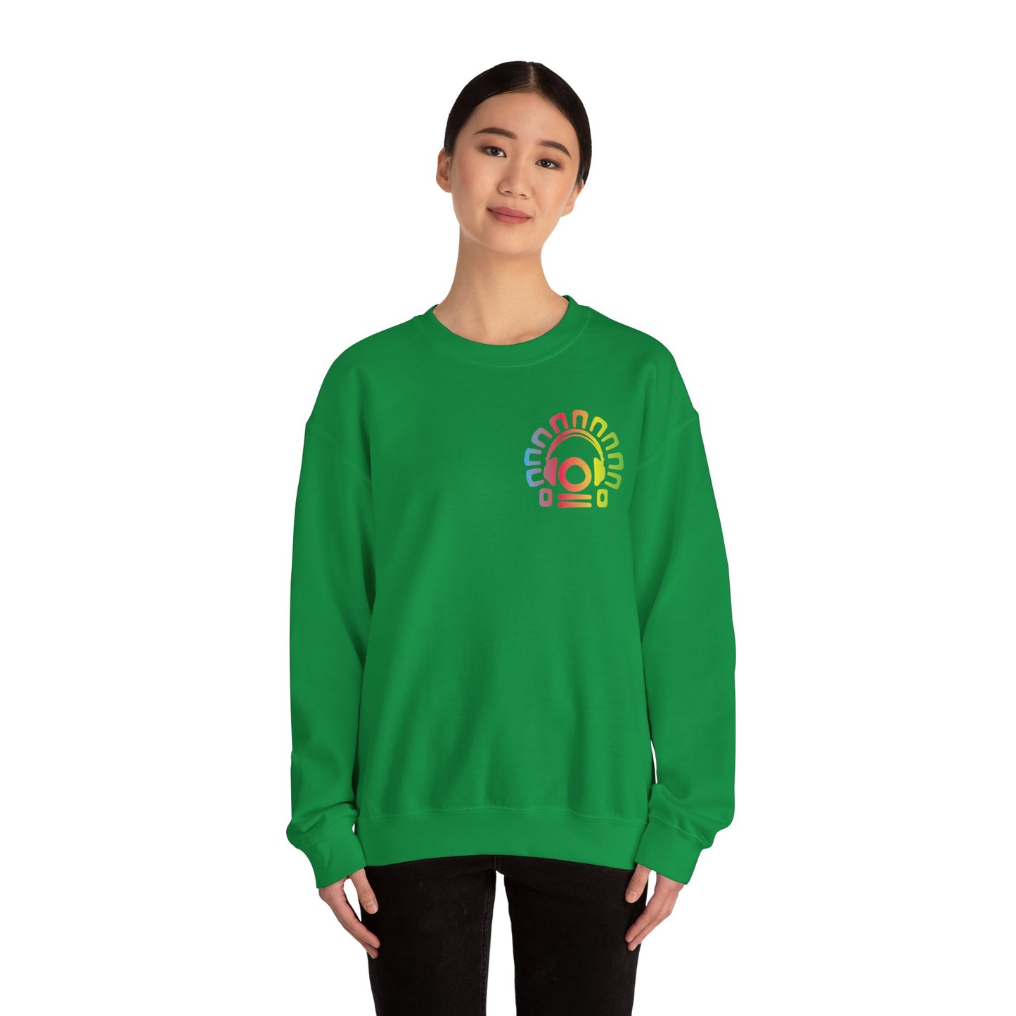 Unisex Heavy Blend™ Retro Vibes Crewneck Sweatshirt - Rainbow Design