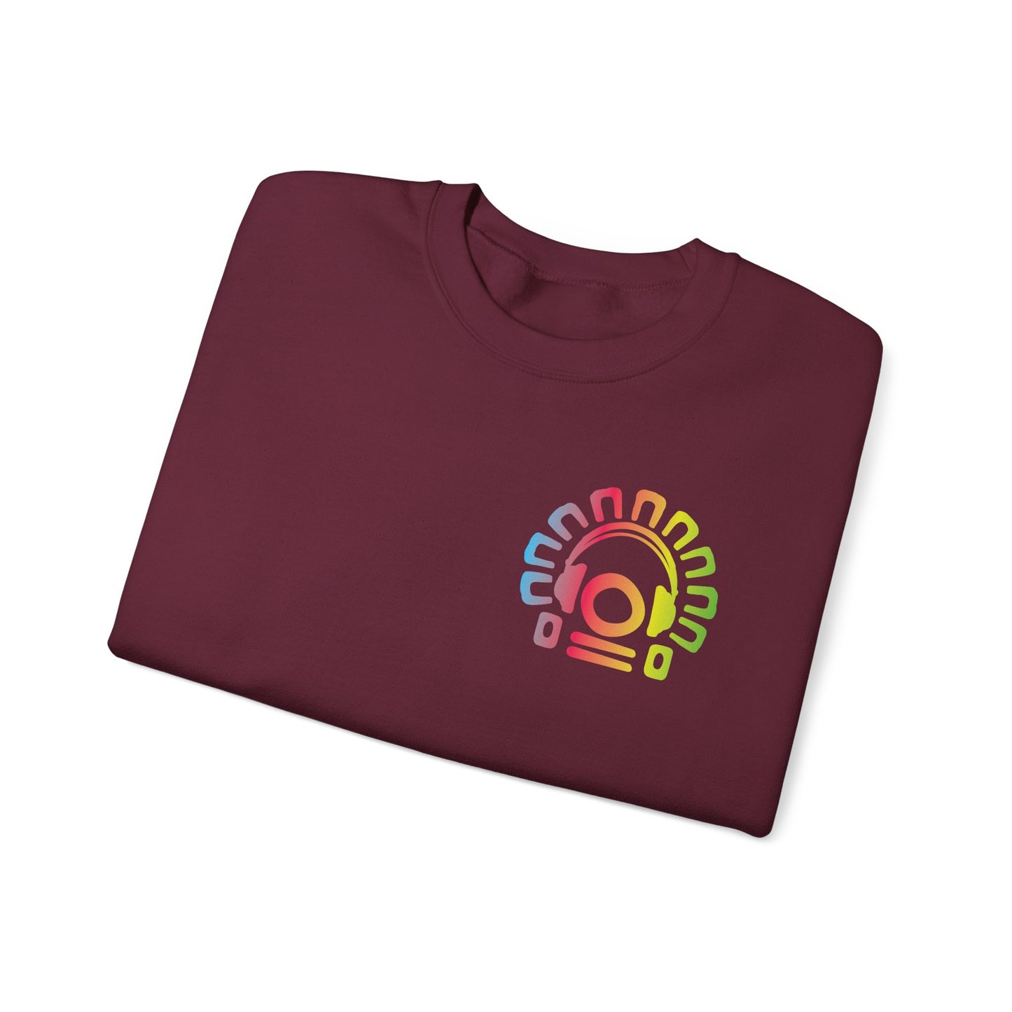 Unisex Heavy Blend™ Retro Vibes Crewneck Sweatshirt - Rainbow Design