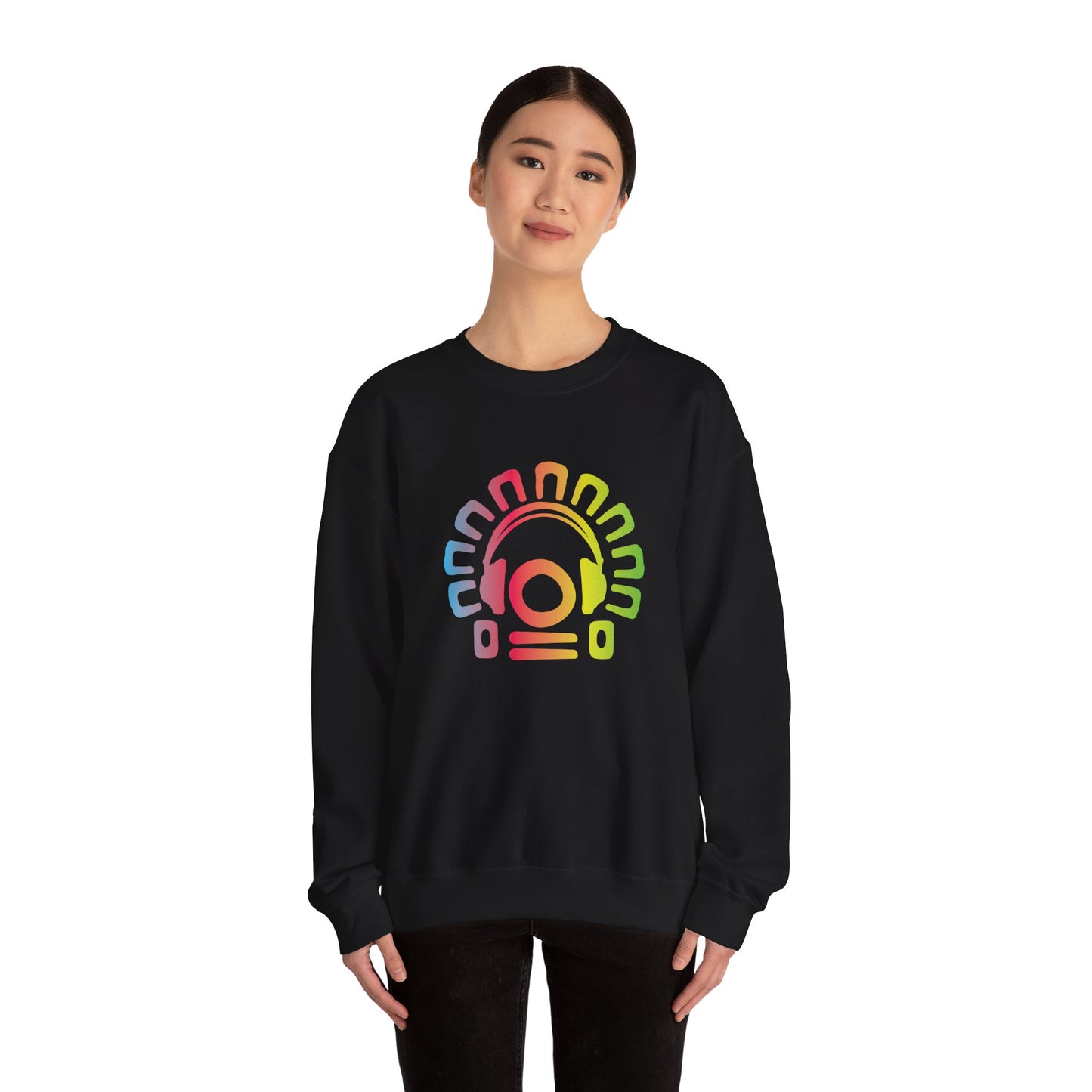 Tribal Headphones Unisex Crewneck Sweatshirt