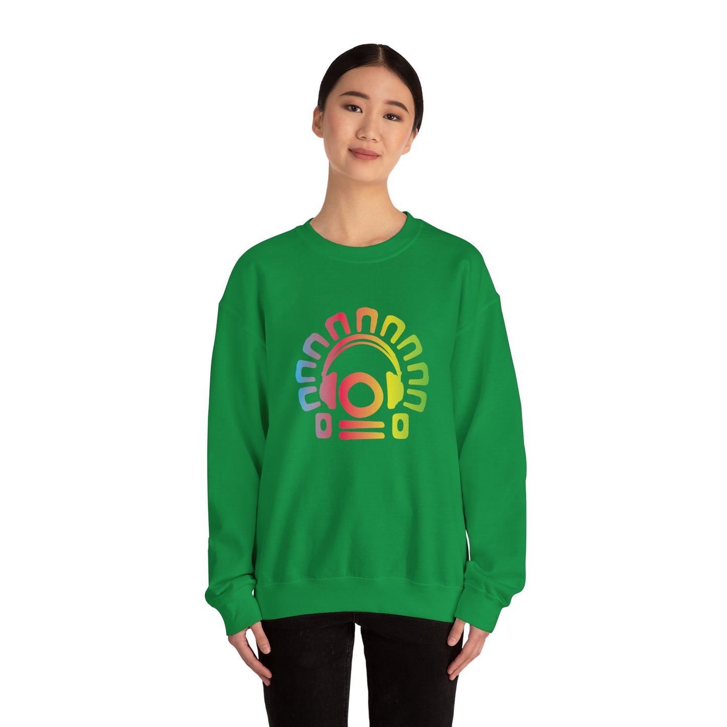 Tribal Headphones Unisex Crewneck Sweatshirt