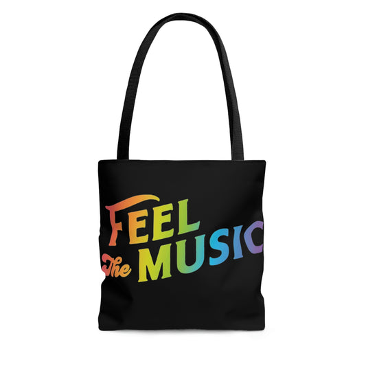 Black Feel the Music Tote Bag