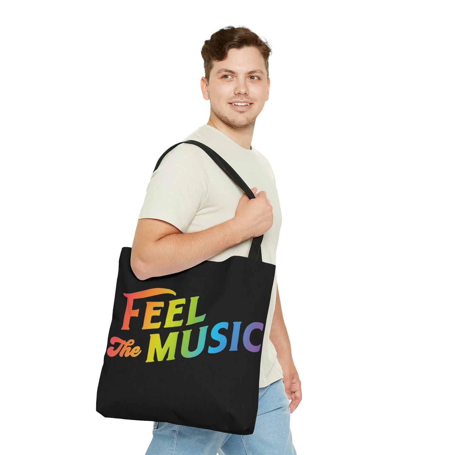Black Feel the Music Tote Bag